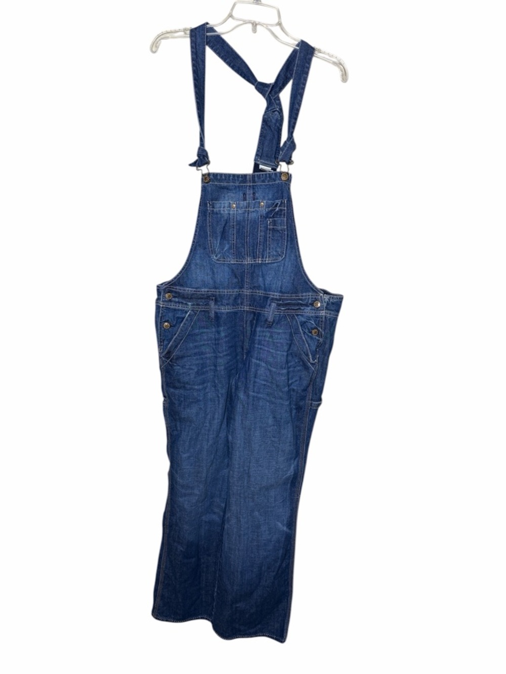 Old Navy Ultra Low Waist Blue Denim Overalls